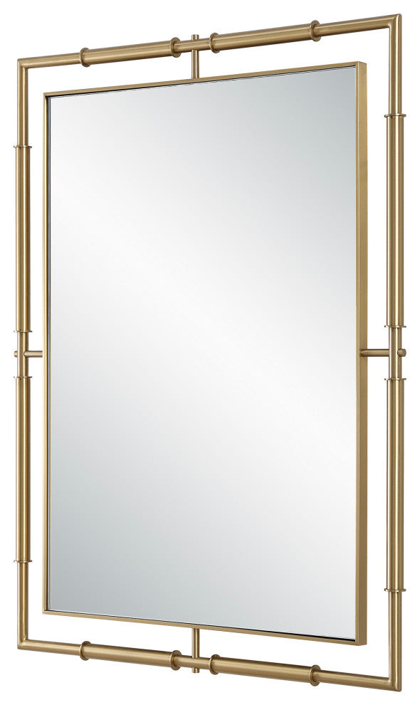 Uttermost It's All Connected Rectangle Brass Mirror