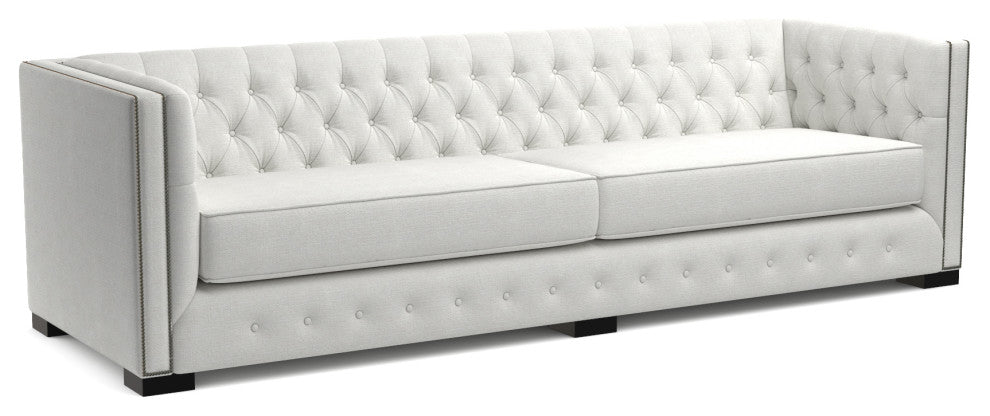 Nativa Interiors Mirel 108" Sofa, Off White, Deep Plush Depth