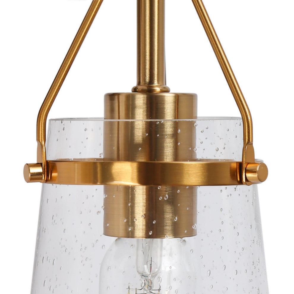 LNC Polished Gold Modern Seeded-Glass Wall Sconce, 2 Lights