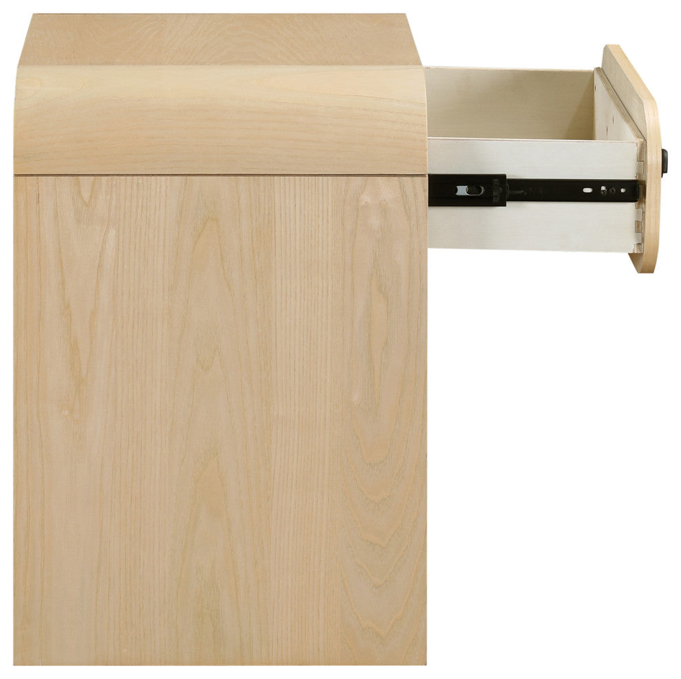 Hayes Night Stand / Side Table, Black, Natural