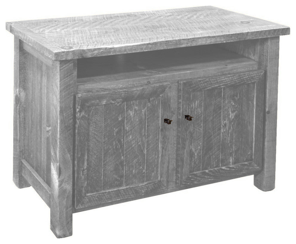 Barnwood Style Timber Peg Entertainment Stand, Thunder White
