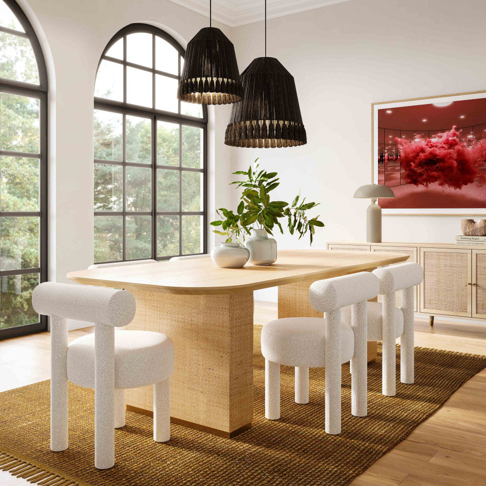 Carmel Dining Chair, Cream Boucle