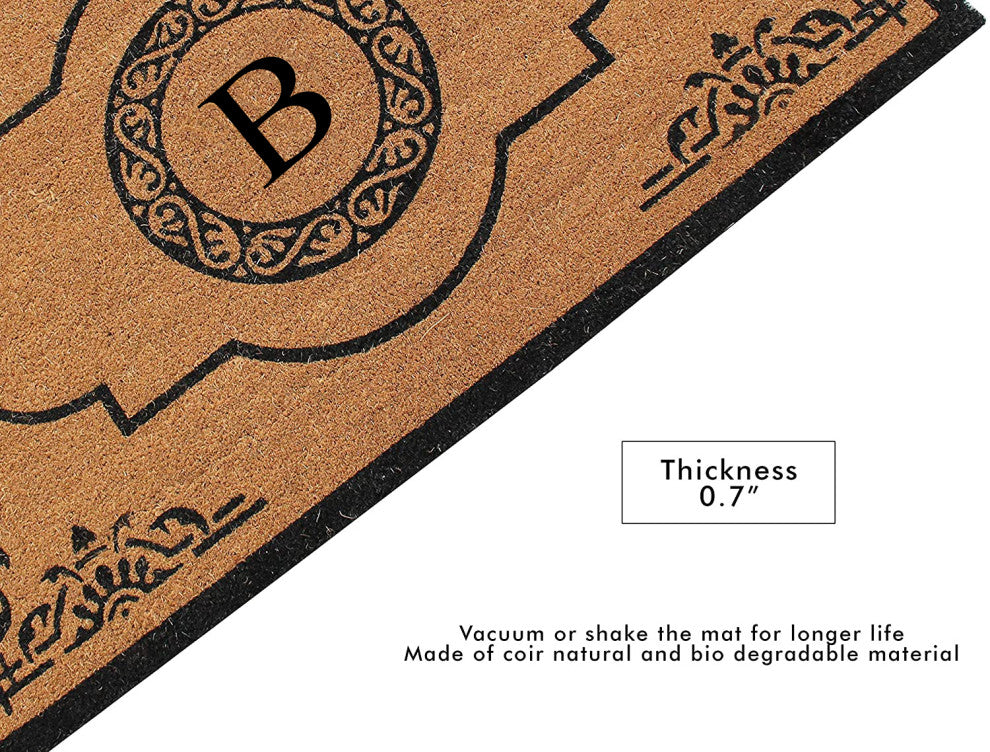 First Impression Hand Crafted Abrilina Entry Monogram Double Doormat,(30"x48"),