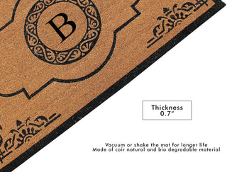 First Impression Hand Crafted Abrilina Entry Monogram Double Doormat,(30"x48"),