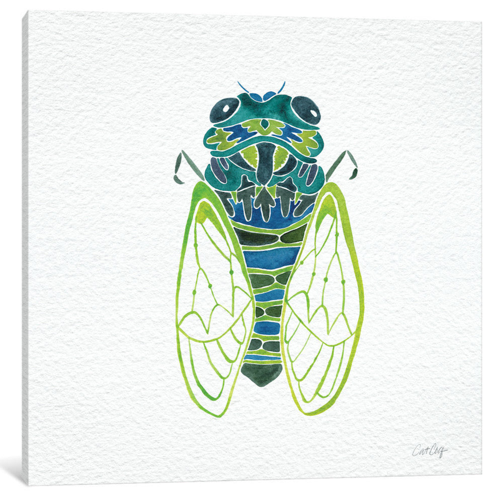 "Cicada Blue Artprint" by Cat Coquillette, 18x18x1.5