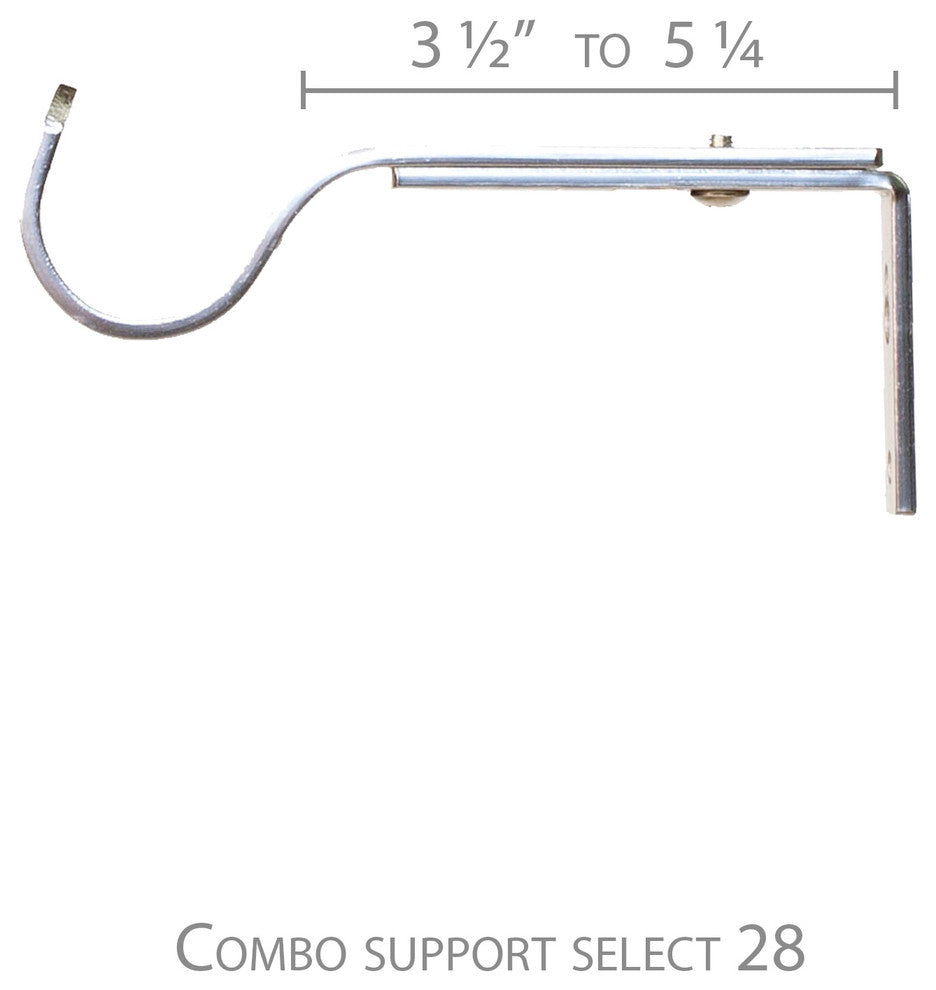 Tama Non-Telescoping Curtain Rod, Antique Silver, 48''