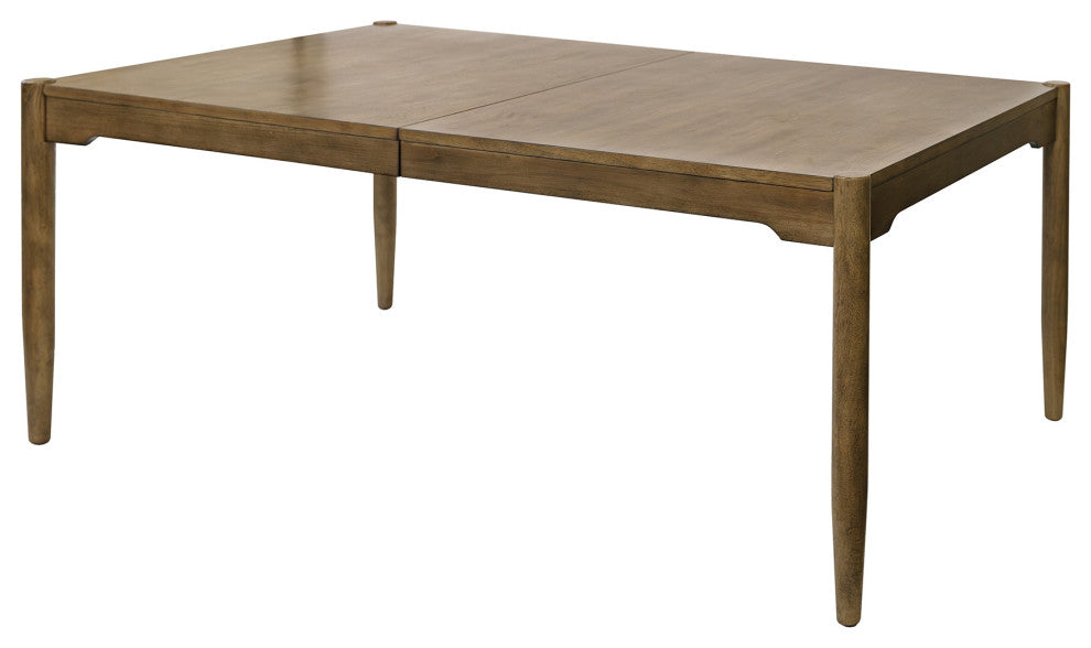 Modern Wood Rectangular Kitchen Dining Table, Brown