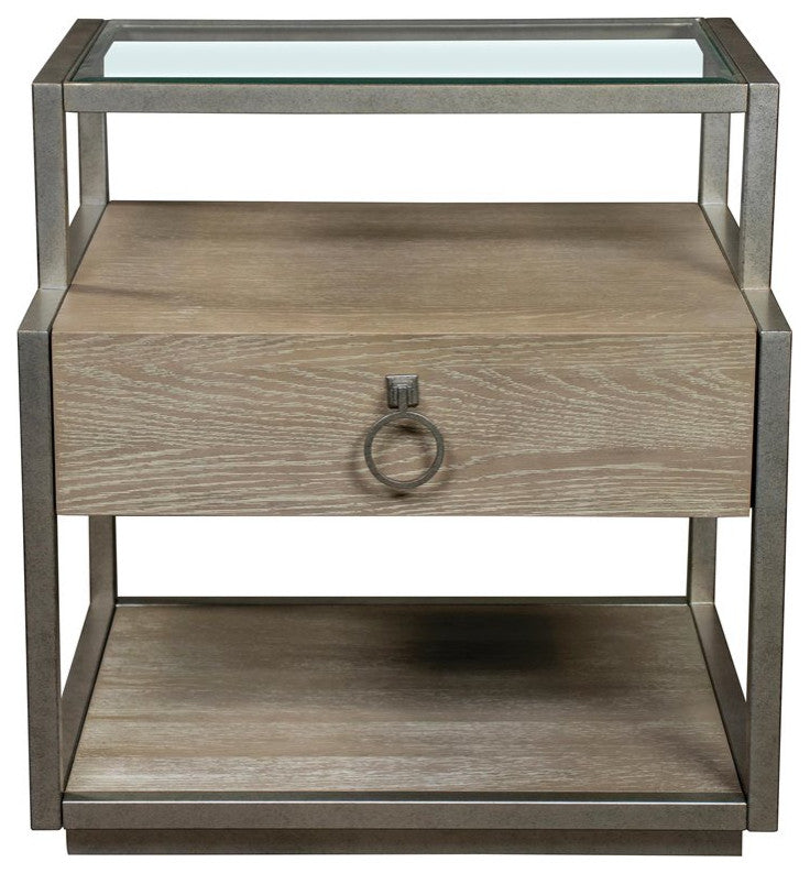 Riverside Furniture Sophie Refined Glam Wood Side Table in Natural