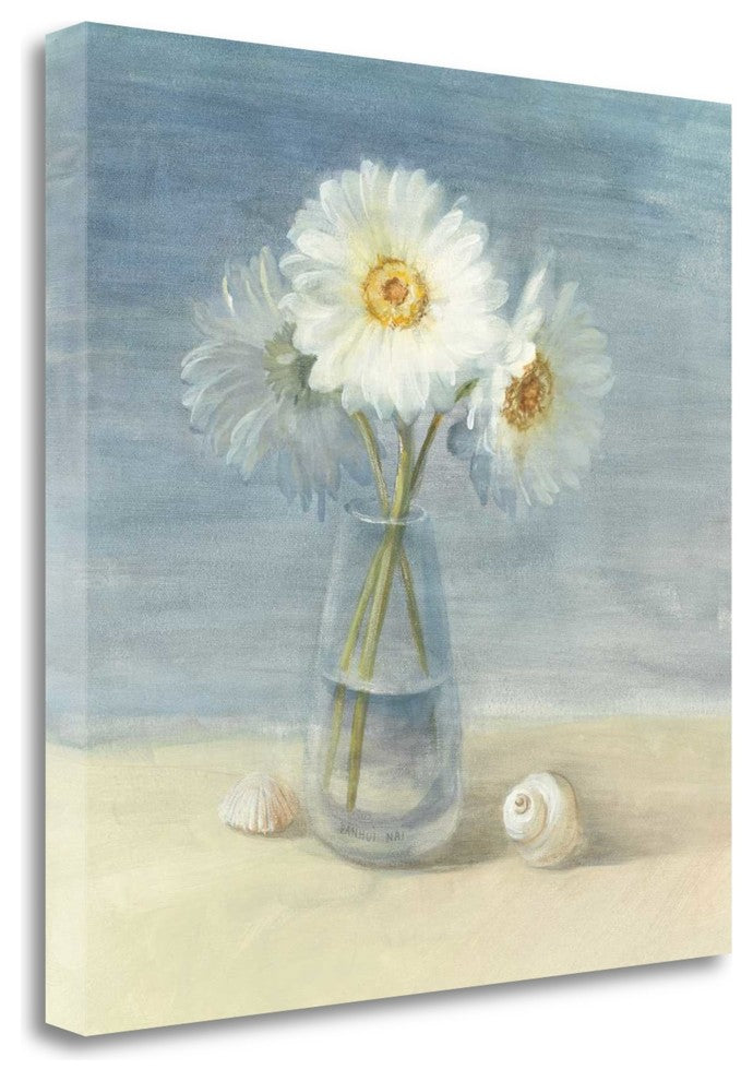 "Daisies And Shells - Wag" By Danhui Nai, Giclee Print on Gallery Wrap Canvas