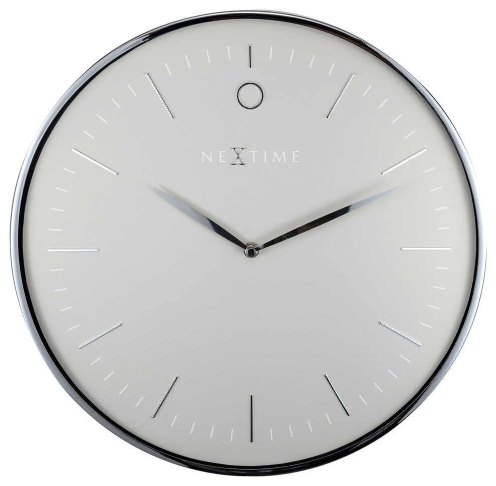 Glamour Metal Dome Wall Clock, Grey/Silver