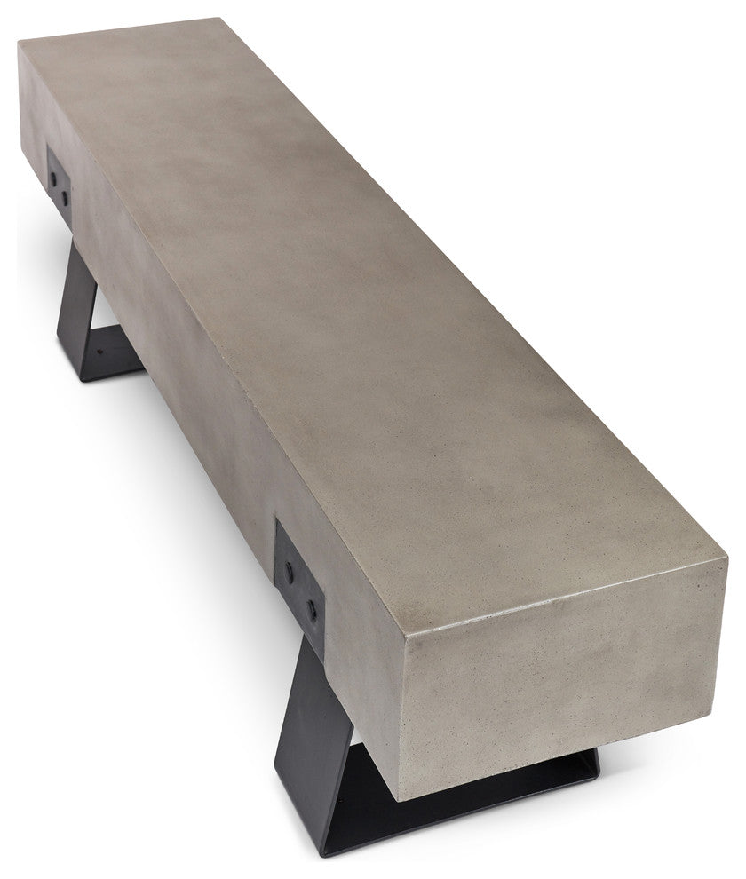 Mixx Industrial Bench, Black Legs, Dark Gray Seat