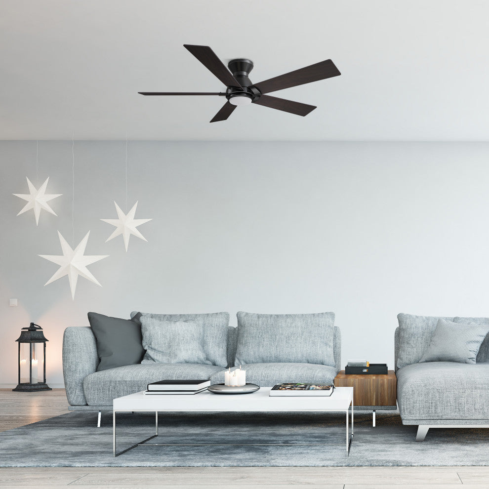 CARRO 52" Indoor Ceiling Fan With Remote and Light Kit for Living Room, Black