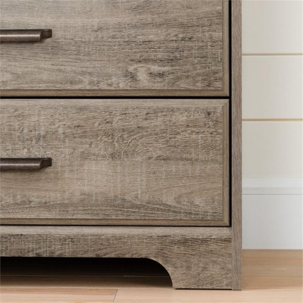 South Shore Versa 8 Drawer Wood Dresser in Weathered Oak