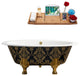 65" Cast Iron R5440CH-CH Soaking Clawfoot Tub and Tray With External Drain, Gold