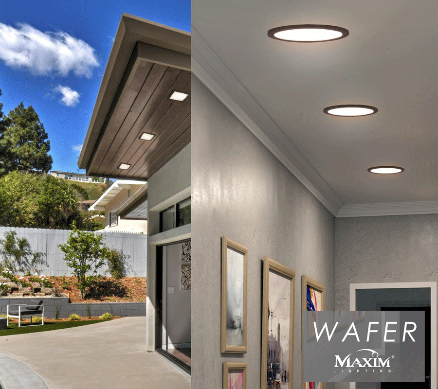 Maxim 57720 Wafer 4.5" Square Indoor / Outdoor LED Ceiling Light - White
