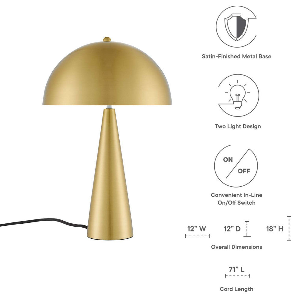 Selena Metal Table Lamp, Satin Brass