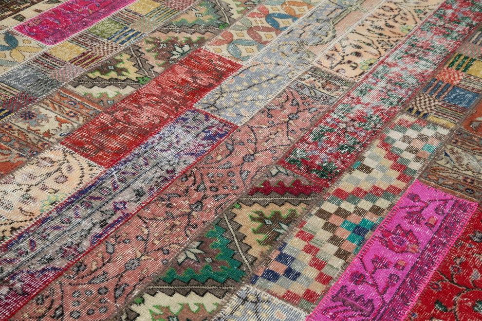Rug N Carpet - Handwoven Oriental 6' 8" x 10' 0" Vintage Patchwork Area Rug