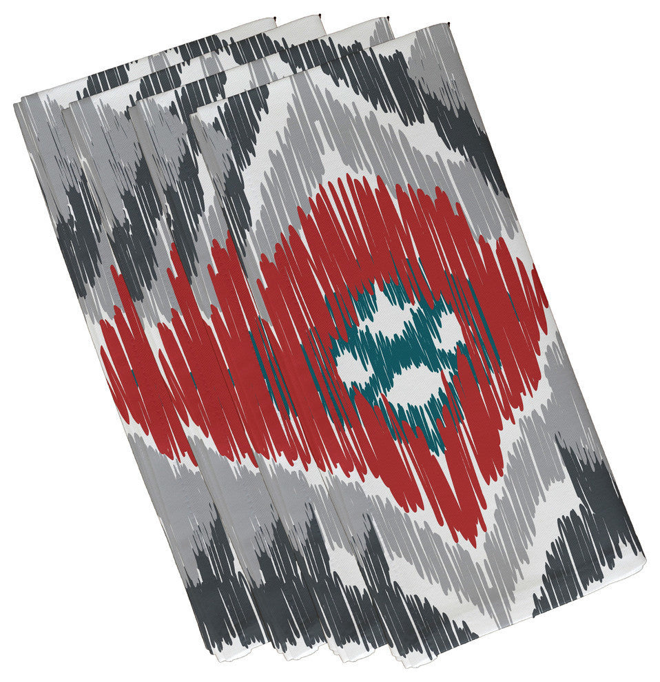 Original, Geometric Print Napkin, Gray, Set of 4