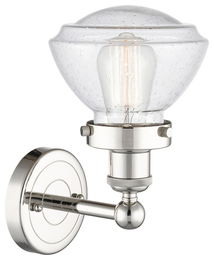 Olean 1-Light 7" Sconce, Polished Nickel Finish, Mercury Shade