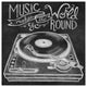 "Retro Record Player Chalk" Digital Paper Print by Mary Urban, 38"x38"