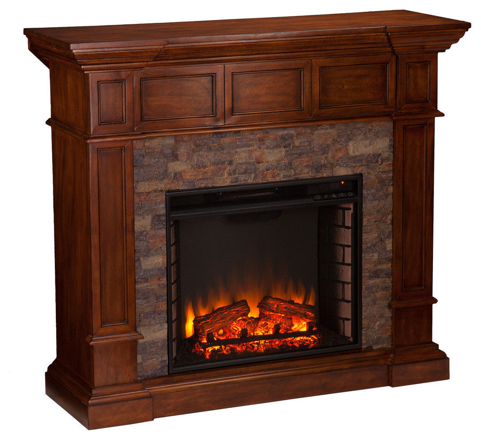 Xerick Simulated  Stone Convertible Electric Fireplace