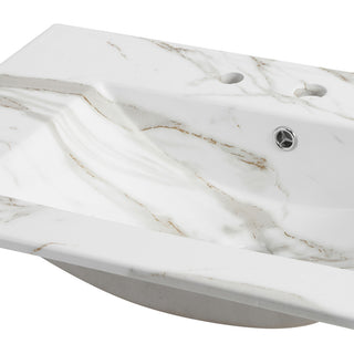 Ancillary 3-Hole Contemporary Rectangular Ceramic Single Sink Basin Vanity Top