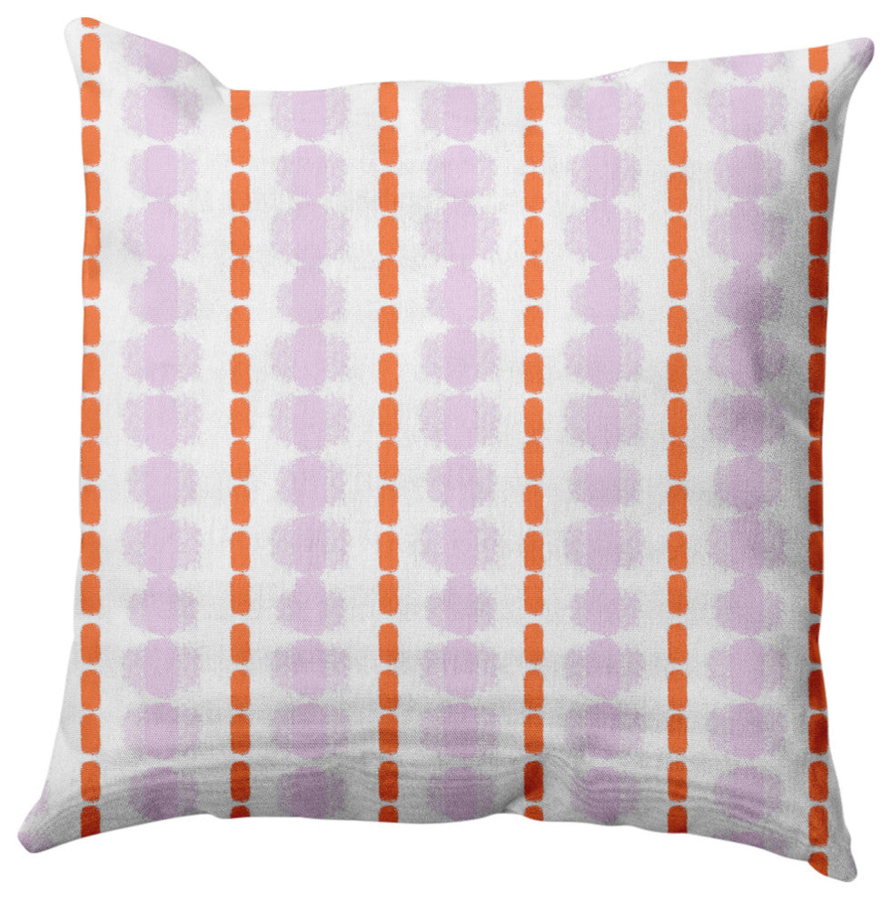 Watercolor Stripe Decorative Throw Pillow, Purple-Orange, 16"x16"