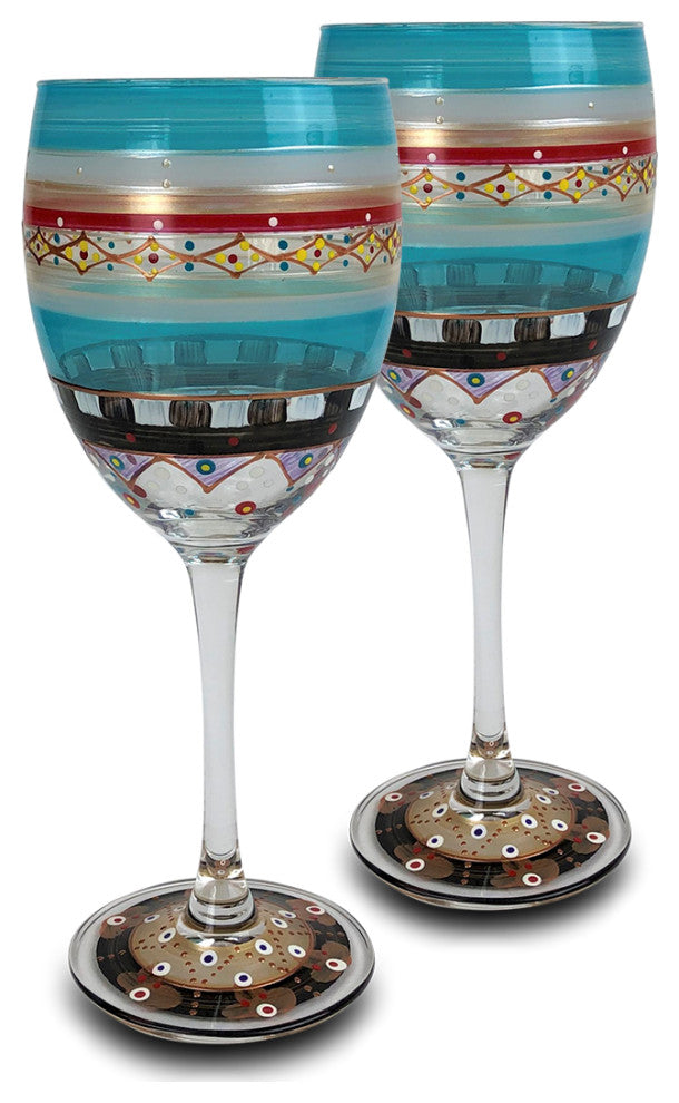 Mosaic Carnival Wine Glasses, Set of 2