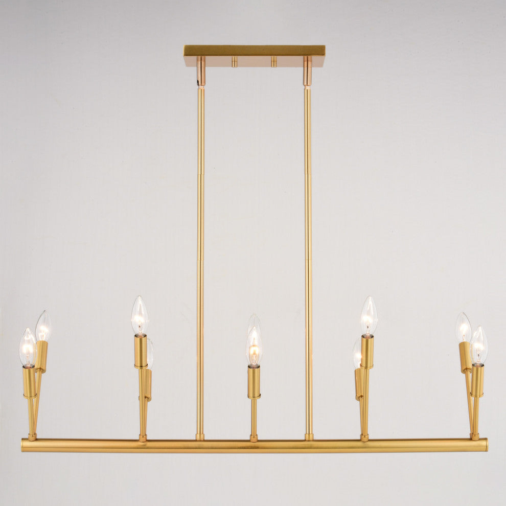 Warwick 10-Light Brass Contemporary Linear Light Fixture