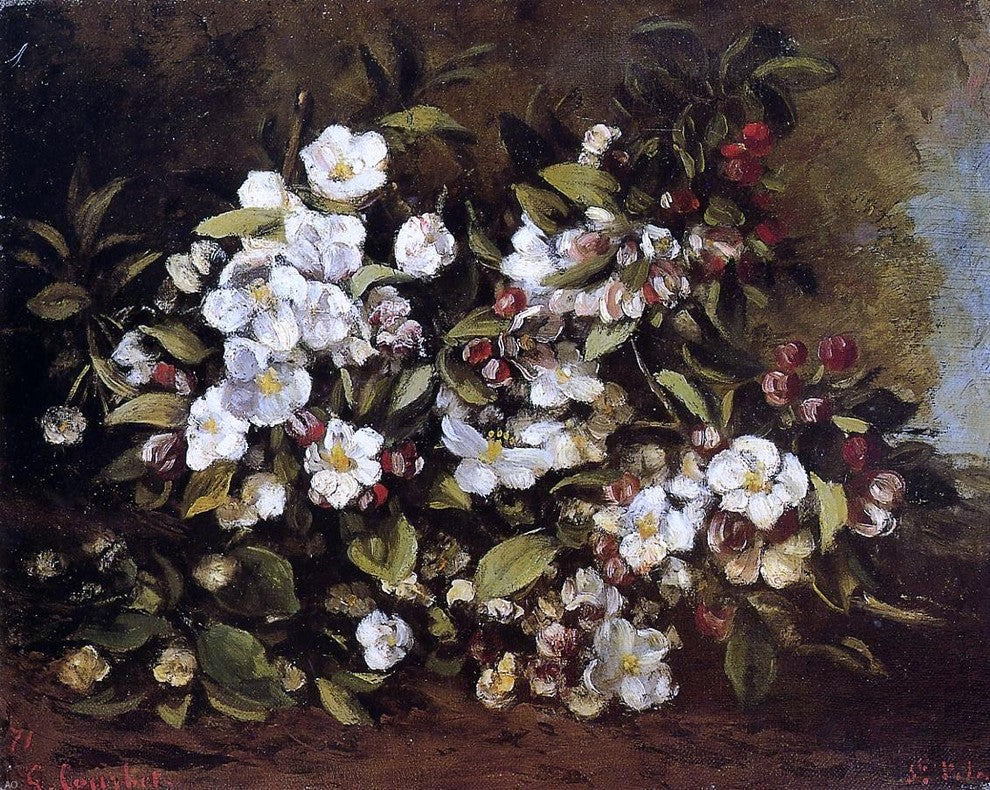 Gustave Courbet Flowering Apple Tree Branch, 20"x25" Wall Decal