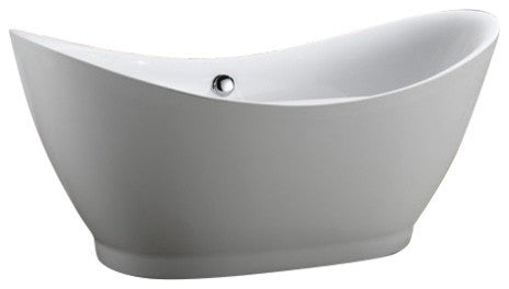 Salerno 68" Freestanding Bathtub, Glossy White