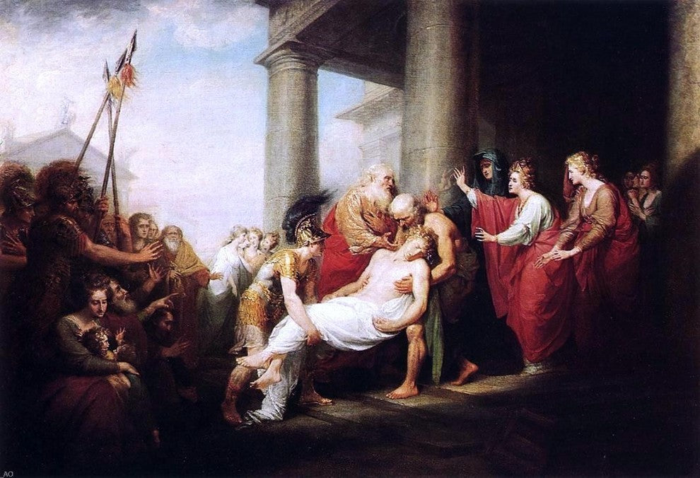 John Trumbull Priam Returning to His Family Wrapped Canvas, 18"x27"