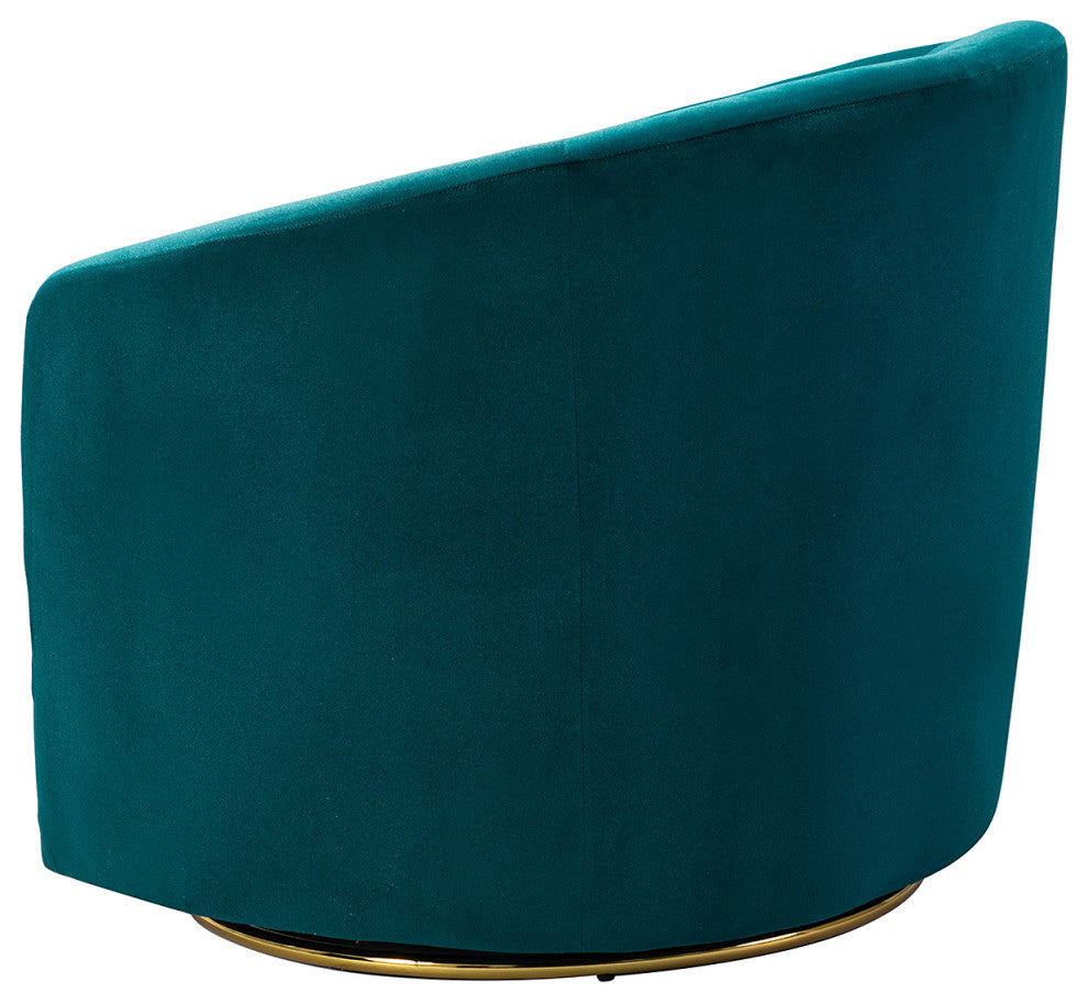 Velvet Swivel Barrel Chair, Set of 2, Teal
