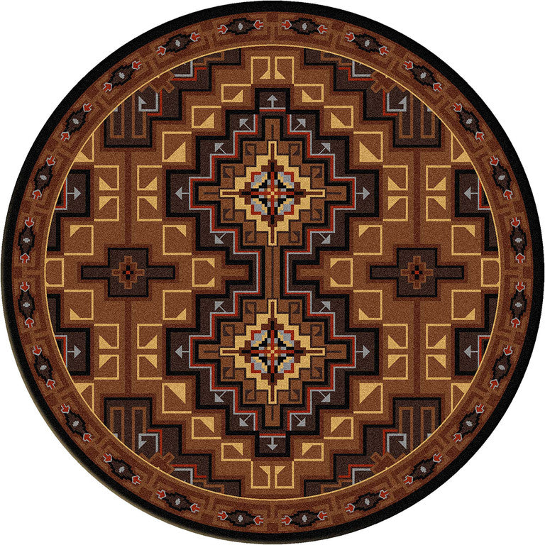 High Rez Rug, Brown, 8'x8' Round, Round