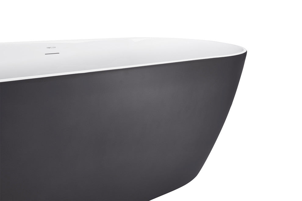 59" Chrome glossy Acrylic Oval Freestanding Non-Whirlpool Soaking Bathtub