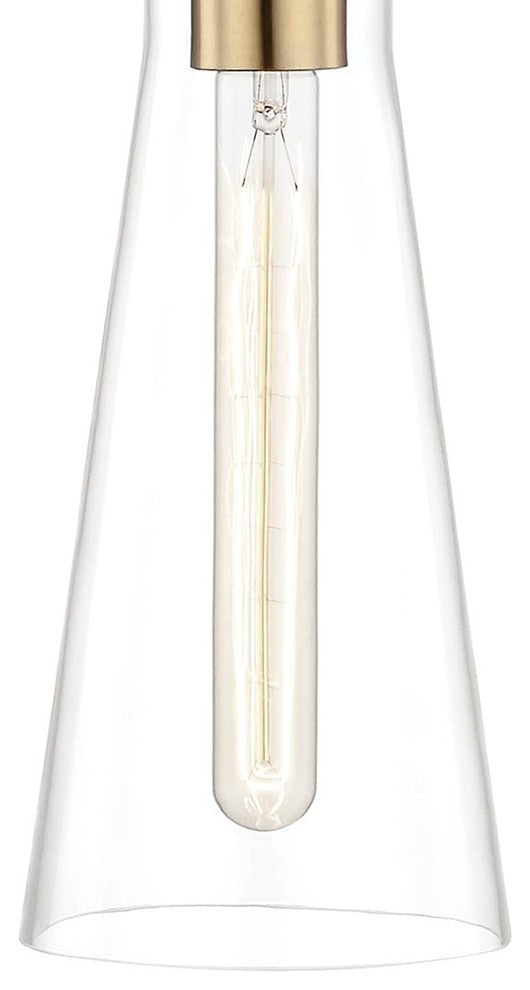 Anya Pendant, Clear Glass, Finish: Aged Brass