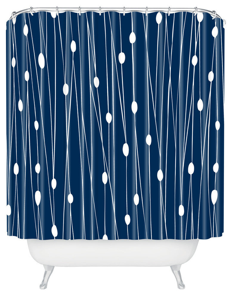 Heather Dutton Navy Entangled Shower Curtain