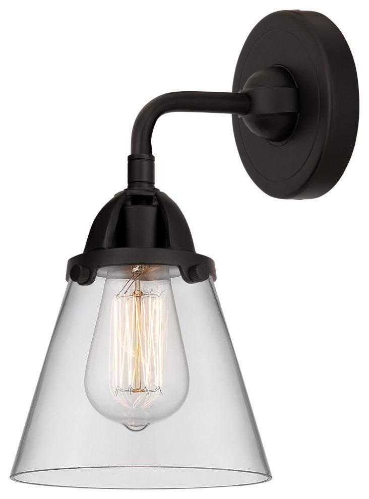 Small Cone Sconce, Matte Black, Clear, Clear