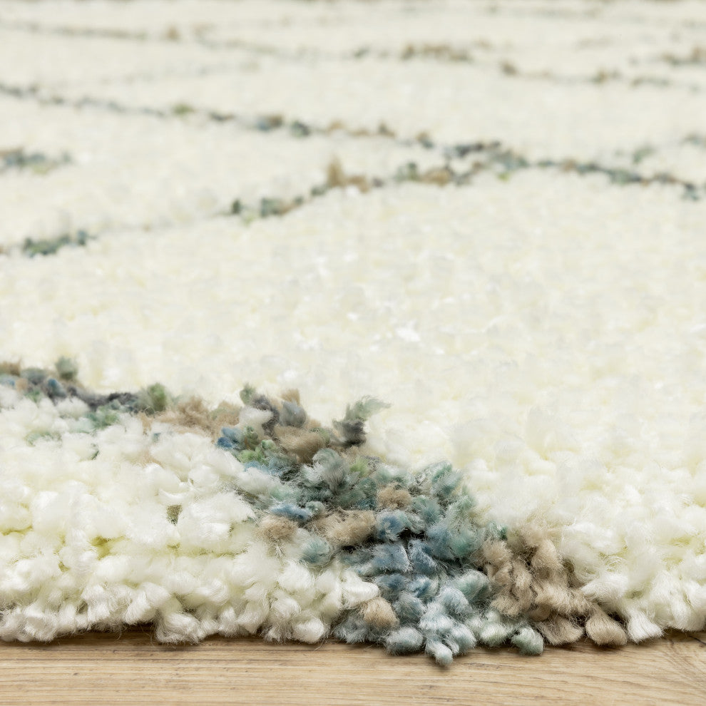 Aurora Diamond Ivory/Multi Indoor Area Rug, Ivory, 5'3" x 7'6"