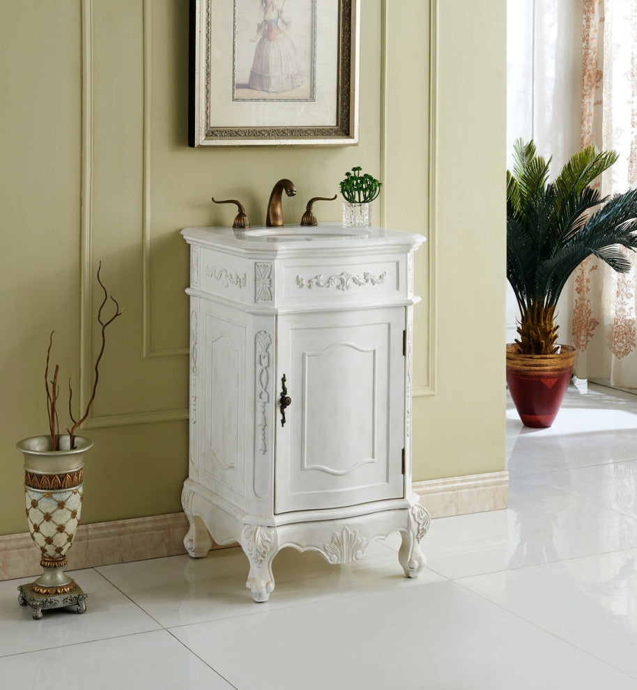 42" Single Bathroom Vanity, Antique White