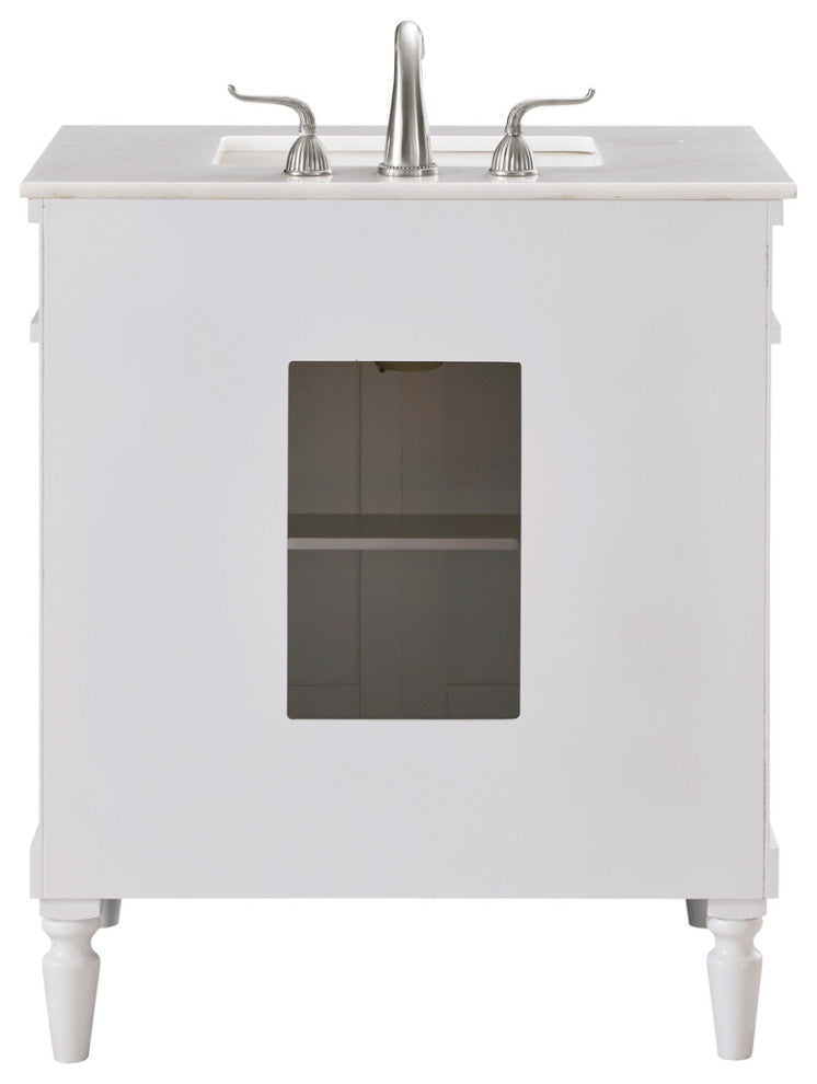 Lewis 30" Single Bathroom Vanity Set, Antique White