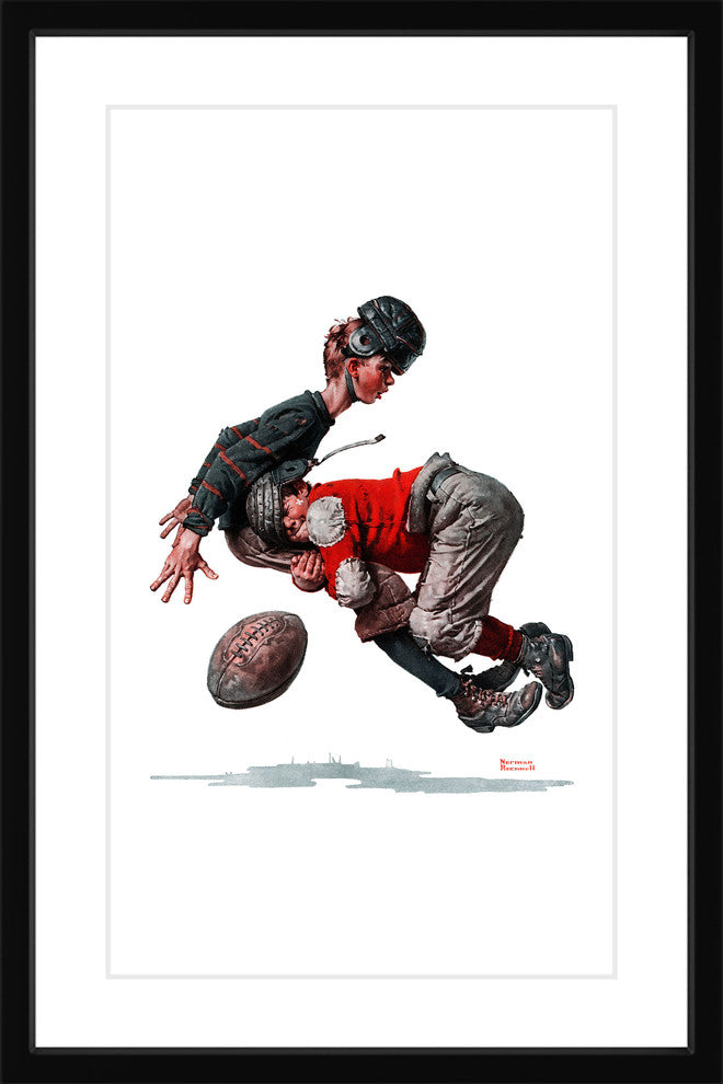 "Fumble" Framed Art Print by Norman Rockwell