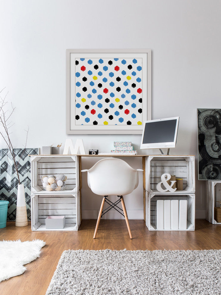 "Brush Dots" Framed Art Print