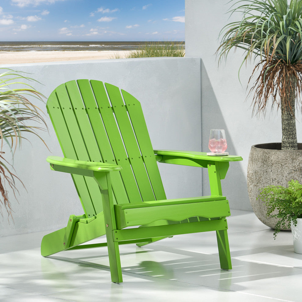Cartagena Outdoor Acacia Wood Adirondack Chair, Light Green