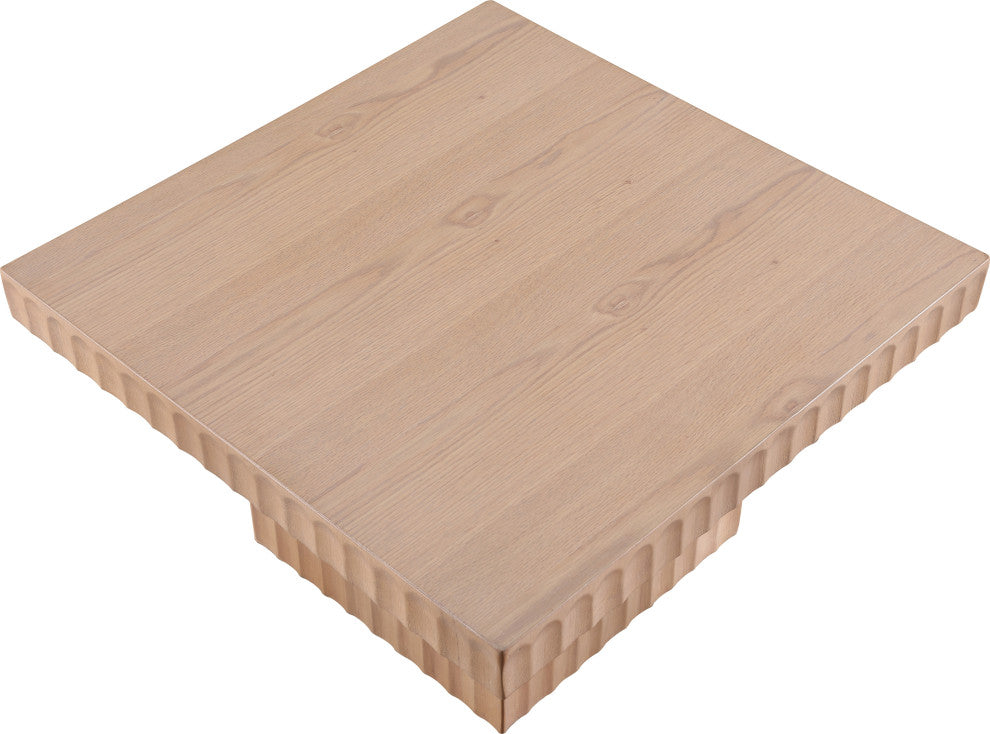 Spencer Oak Veneer Coffee Table, Natural, 12" H, 1 Piece
