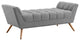 Modern Contemporary Medium Fabric Bench, Gray, Fabric