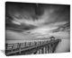 "Black And White Wooden Bridge And Sky" Sea Pier Wall Art, 40"x30"