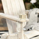 Patio Wood Adirondack Chair, White Wash