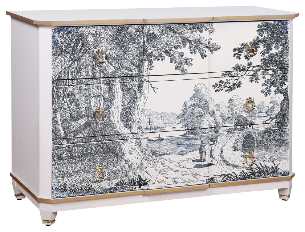 Dann Foley 3-Drawer Lifestyle Chest White and Gold Finish