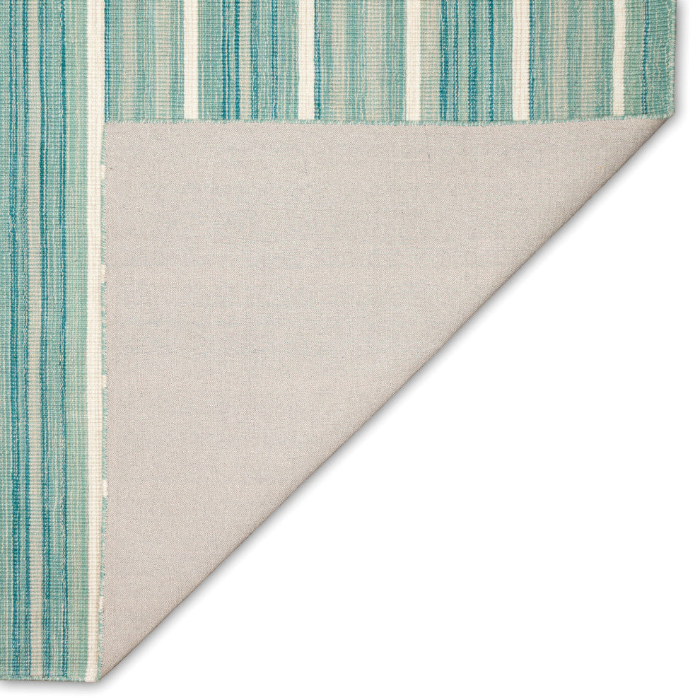 Aruba Faded Stripe Indoor Rug, Aqua, 8'3"x11'6"